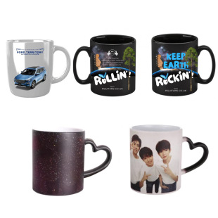 Factory coffee cup saucer with spoon ceramic color glaze flower tea cup office men's and women's drinking mug coated Cup
