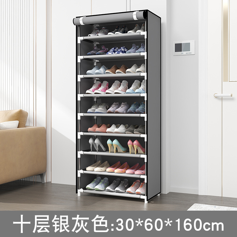 F simple gabinete de zapatos a prueba de polvo doméstico tela de almacenamiento rack de zapatos multicapa rack de almacenamiento de zapatos artefactos de zapatos image 19