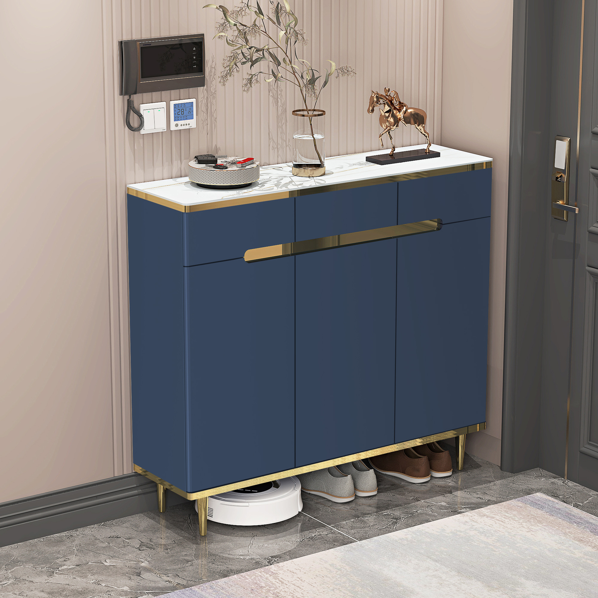 011 파란색 100 세 문, 바위 표면 100*34*108