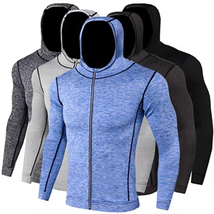 Running Fitness Jacket Hooded Men's Bouncing Breathable Outdoor Windproof Rainproof Jogging Jacket for Jumping Marathon