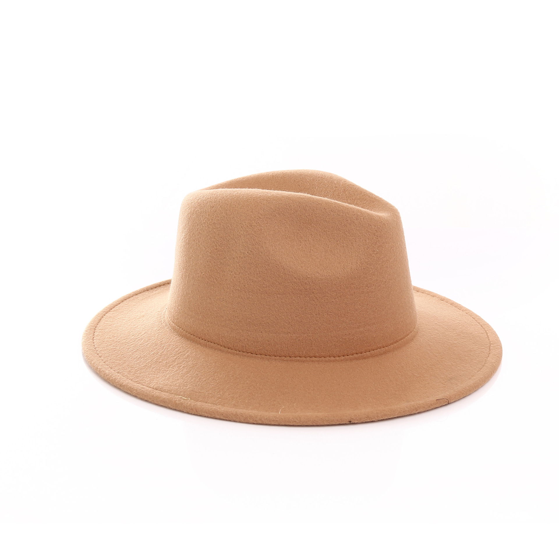 Sombrero de las mujeres de estilo de la calle europeo y americano de moda de color sólido fieltro sombrero de jugador de bolos versátil sombrero de jazz 2021 Nuevo
