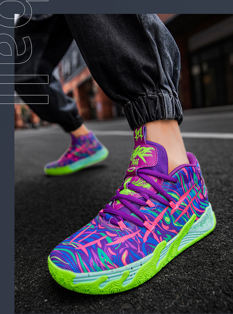 Three-ball Three-generation Bauer Basketball Shoes for Men and Women Anti-slip and Wear-resistant High-top Concrete Combat Cushioning Sports Shoes_voghion.com