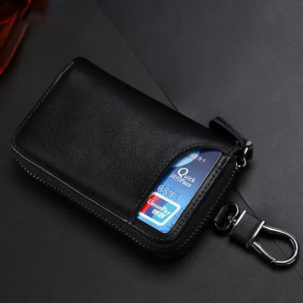 Key Case for Men, Two-In-One Card Holder, Access Card Holder, Car Key Case, Household Key Case, Waist-Hanging Keychain Storage