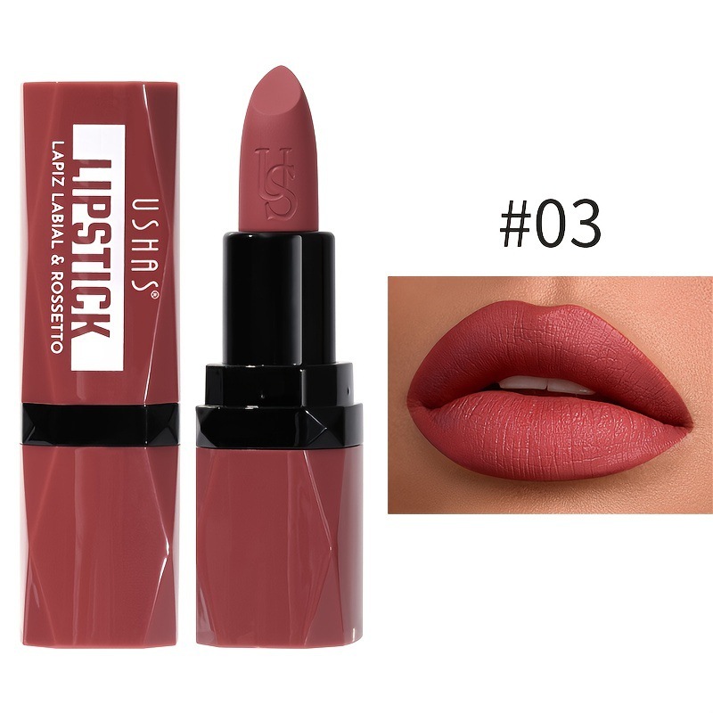 USHAS European and American Cross-border spot terciopelo mate lápiz labial textura brillante no es fácil de decolora esmalte de labios LP2283