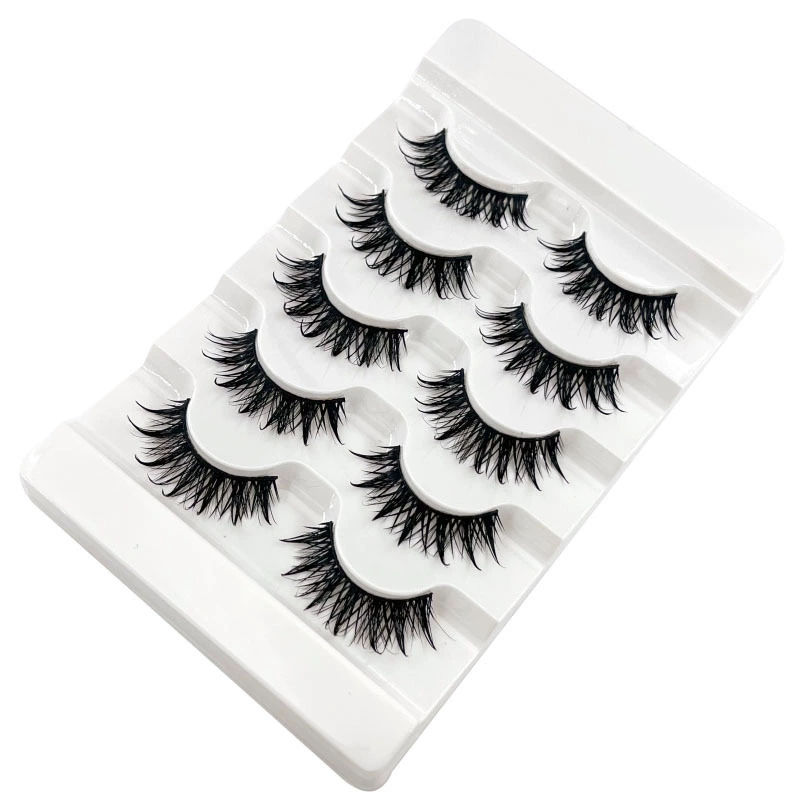 Dense Long Lengthening False Eyelashes, Dramatic Curl, 5-Pair Trays (Multiple Styles)