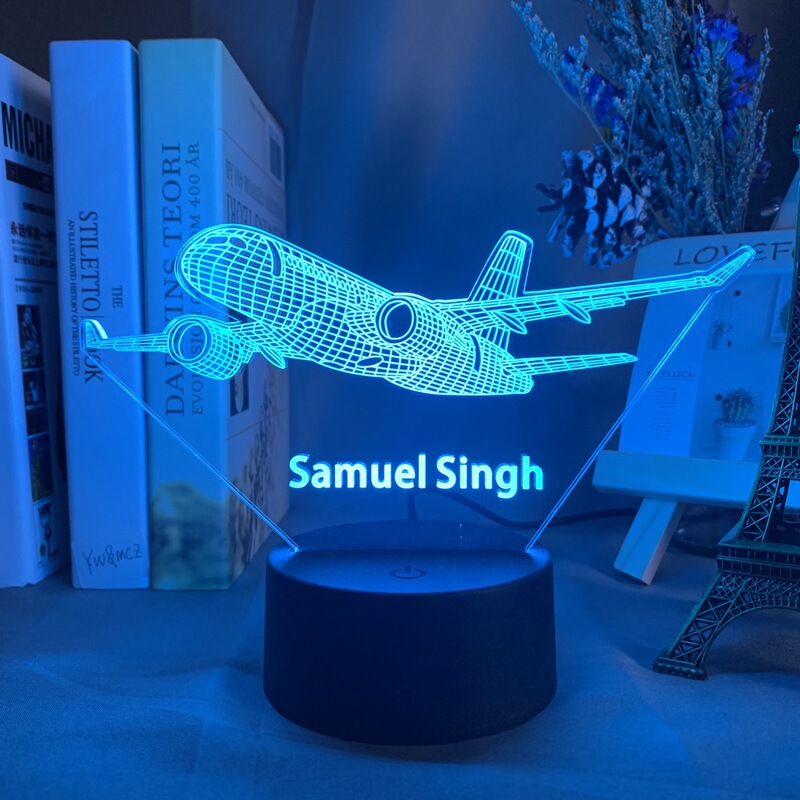 Vehicle aircraft boat motorcycle acrylic 3D night light colorful touch 16 color remote control USB battery dual use