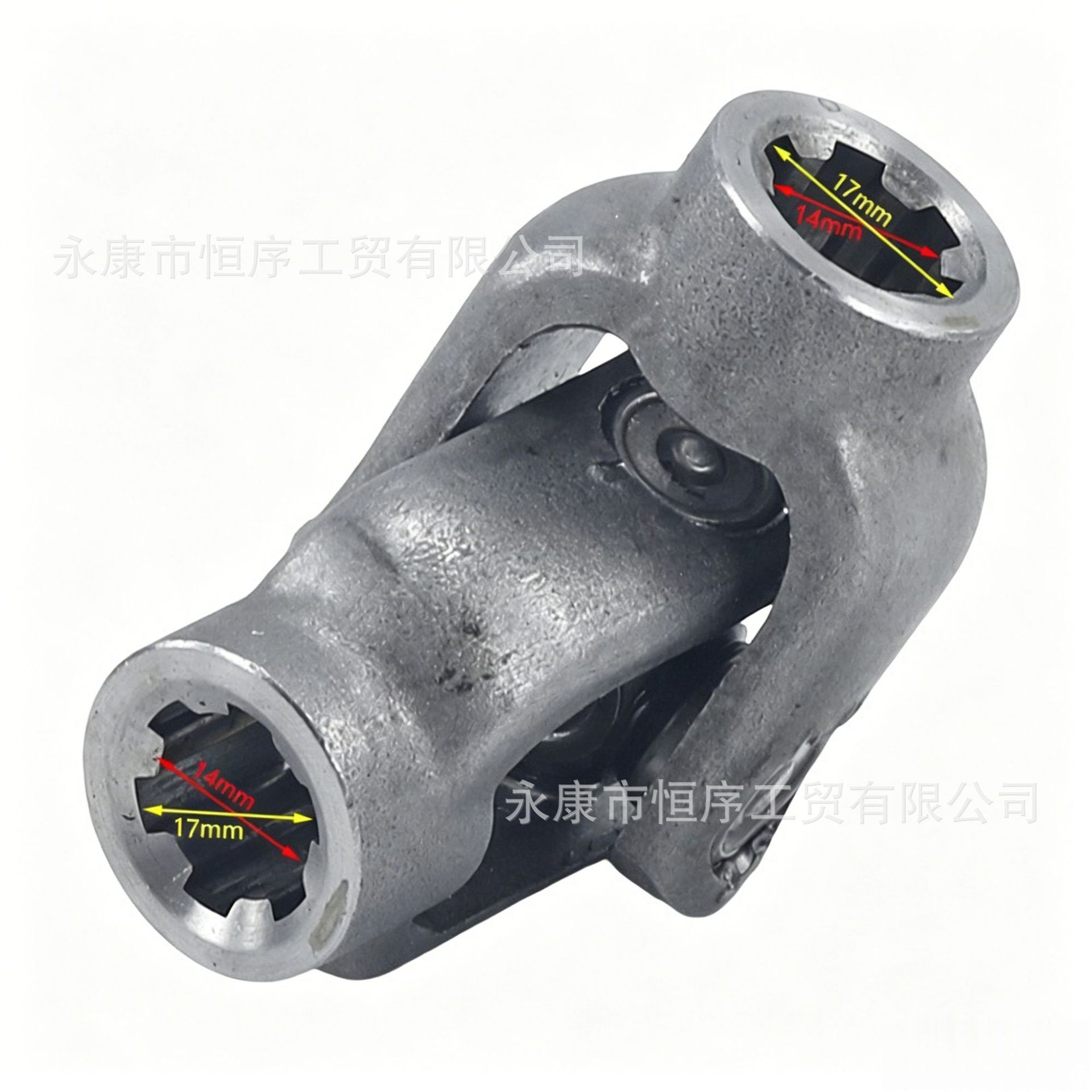 Go-Kart Parts Modification Four-Wheel Beach Vehicle Steering Wheel Connection Head Steering 6-Tooth Groove 14/17mm Universal Joint