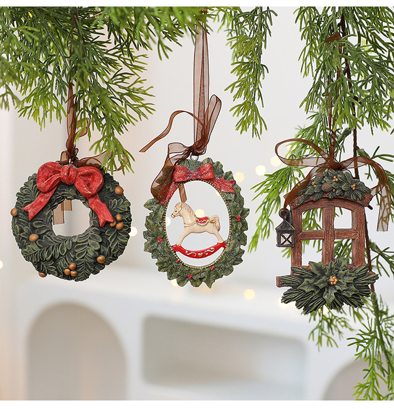 Klasik Noel Süsü Seti - El Yapımı Reçine Tatil Süslemeleri (Vintage Esintili, 10 Benzersiz Tasarım, Kırılmaz ve Hafif)_voghion.com