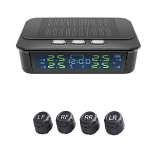 Car clock tire pressure monitor wireless solar tire pressure TPMS car tire pressure clock tire pressure external built-in