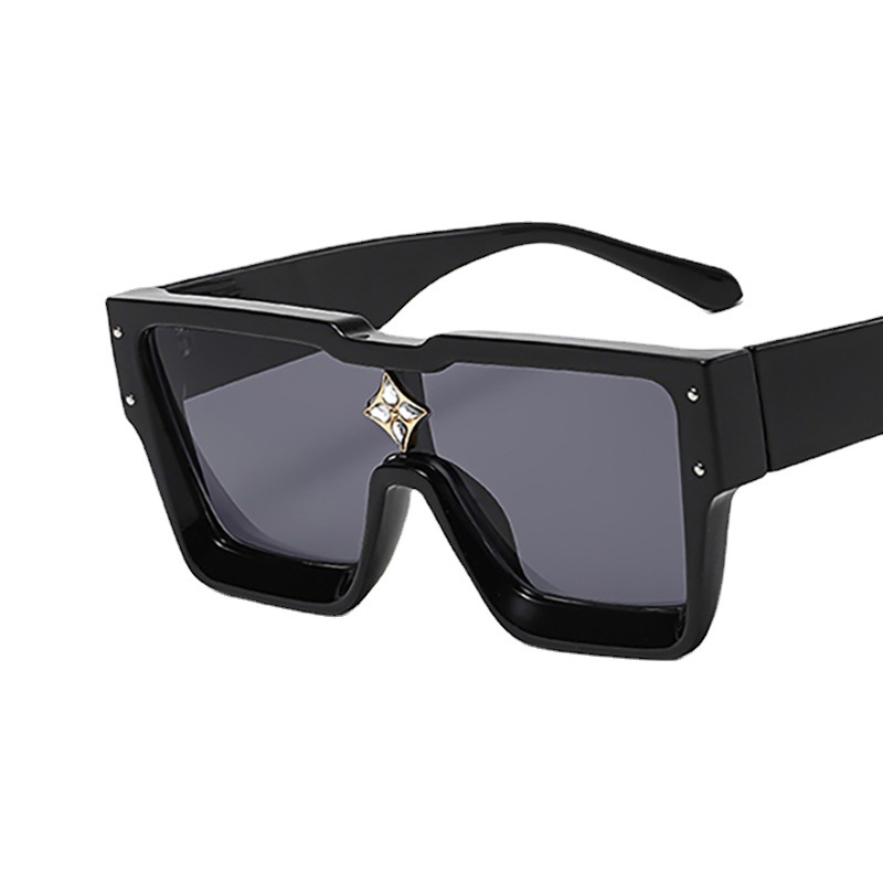 Q2021 New Millionaire European And American Personality Sunglasses Men's Cross-border One-piece Square Diamond Package Sunglasses