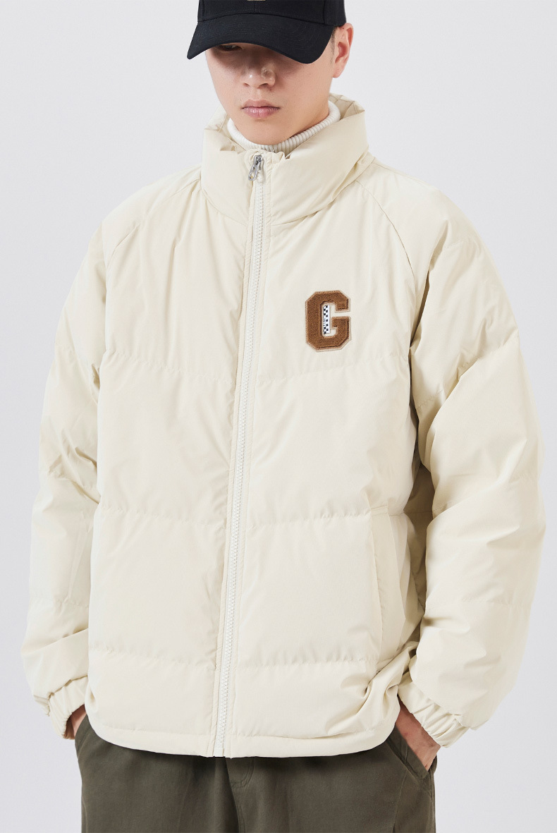 Men's Down Jacket Stand Up Collar Short Winter Warm Puffer Coat_voghion.com