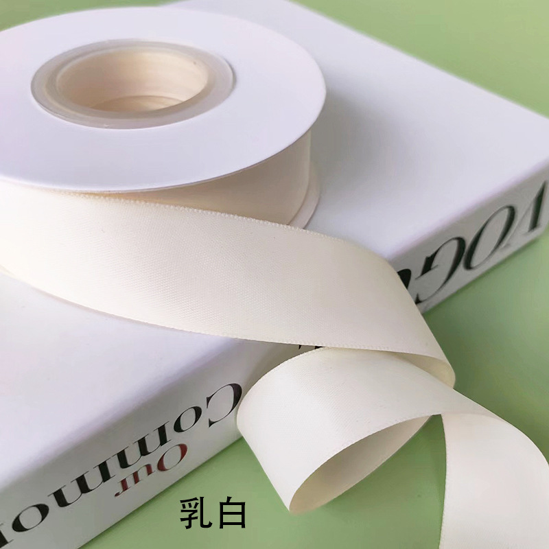 Cinta de algodón de poliéster de doble cara cinta de arco de color sólido mate accesorios para el cabello diy pajarita regalo flor cinturón de embalaje