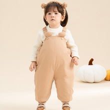 儿童背带羽绒裤婴幼儿保暖裤宝宝冬季滑雪裤男女童白鸭绒防水长裤