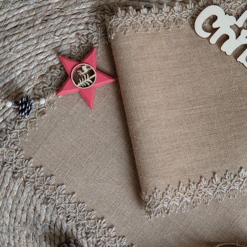 Yimanqi Yun hemp rope placemat red tassel placemat woven color matching festive tassel bowl mat factory direct supply