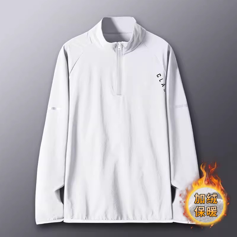 Camiseta de carrera de hombre, entrenamiento deportivo, ropa de ejercicio, ropa de primavera, camisa de manga larga, media cremallera