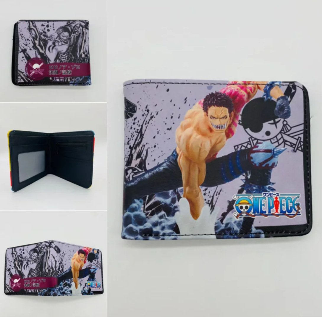 One Piece One Piece Cartera de dibujos animados japoneses Luffy Choba Solon plegable estudiantes PU cartera de cuero corta