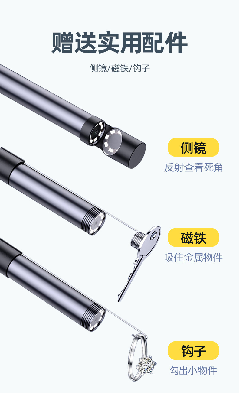 WiFi Wireless Mobile Borescope Engine Automotive Inspection Endoscope Camera Pipeline Inspection Waterproof Probe