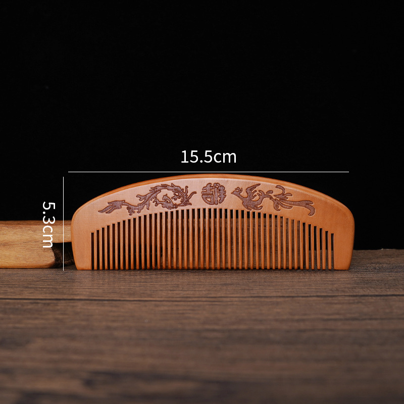 桃の木の櫛ロングハンドル細歯ストレートヘアコーム木製櫛ギフト桃の木の櫛ポータブル初年度ギフト木製櫛彫刻ロゴ輸出|undefined