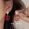 2023 new year Joy suit Chinese New Year Earrings winter lovely rabbit Ear Studs gules Earrings wholesale