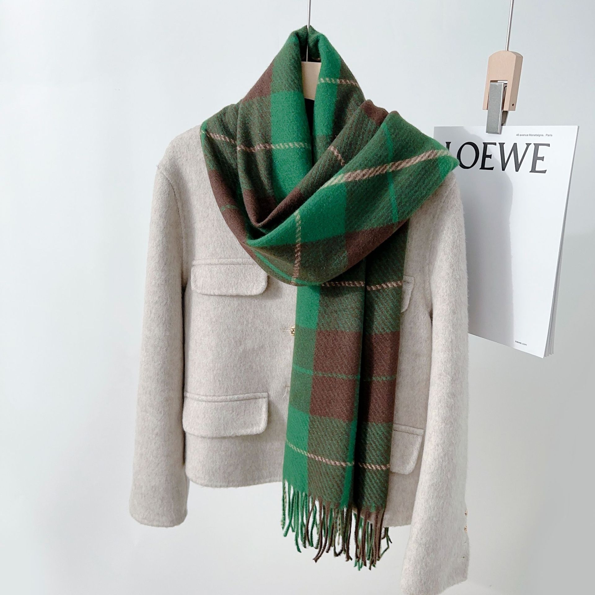 Inglés retro otoño invierno estudiantes pareja bufandas bufandas de diseño elegante temperamento bufandas imitación de cachemira bufandas image 8
