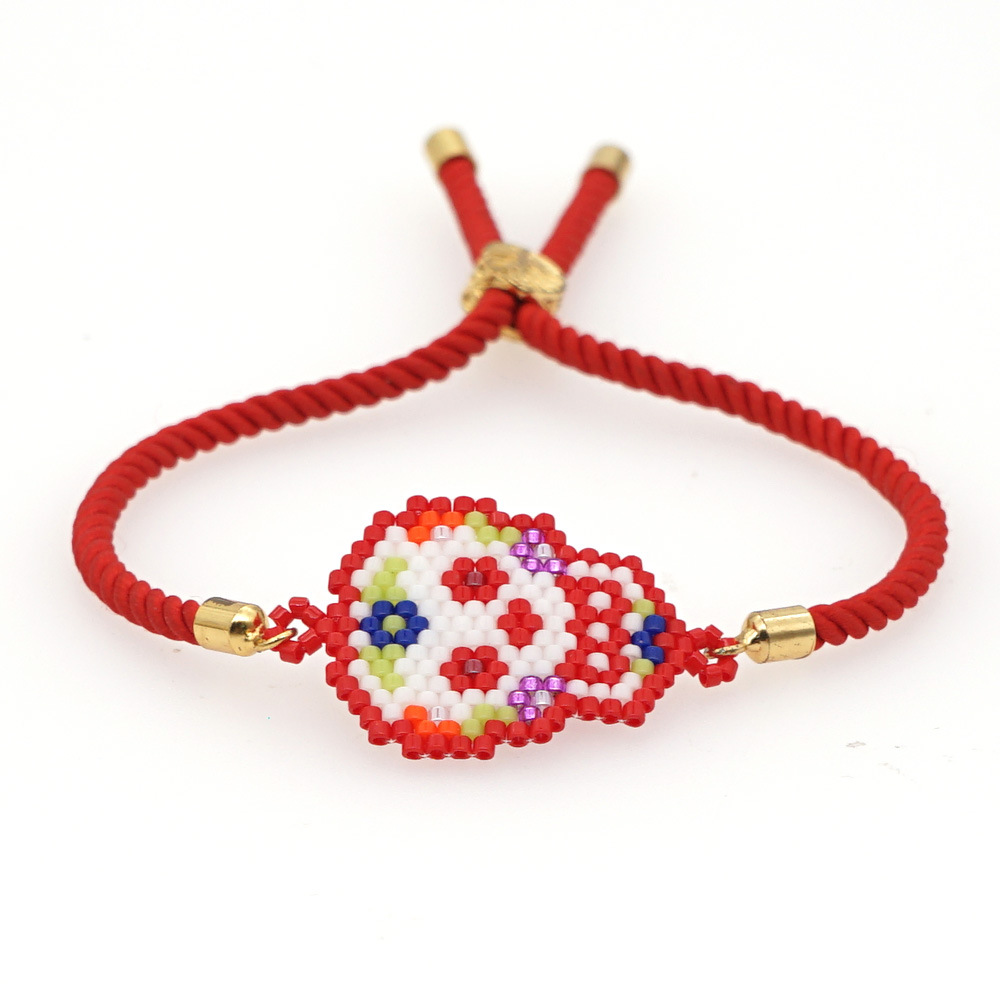 Halloween Ethnic Colored Skull Head Miyuki Bead Woven Bracelet Wholesale Nihaojewelry display picture 6