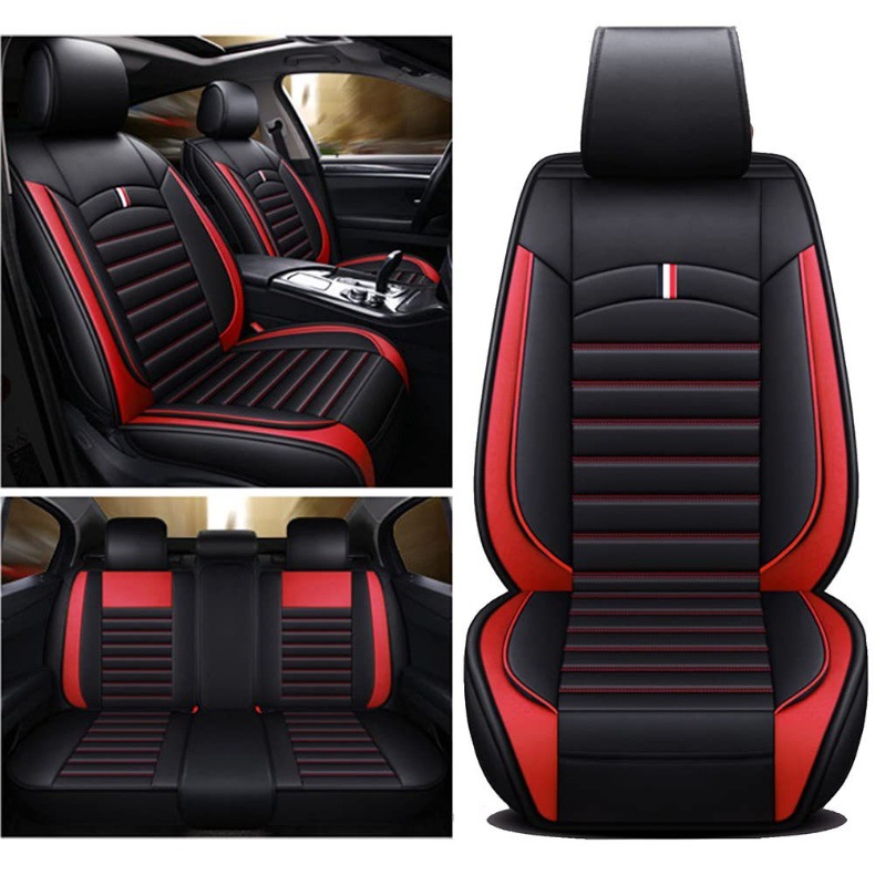 Five-Seater Car Seat Cover for All Seasons, Car Seat Cushion, Fully Surrounded Leather, Wear-Resistant, Dirt-Resistant and Breathable Car Seat Cover