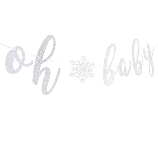 Oh Baby banner Bienvenido bebé cumpleaños género pantalla plata brillo Garland ducha Decoración