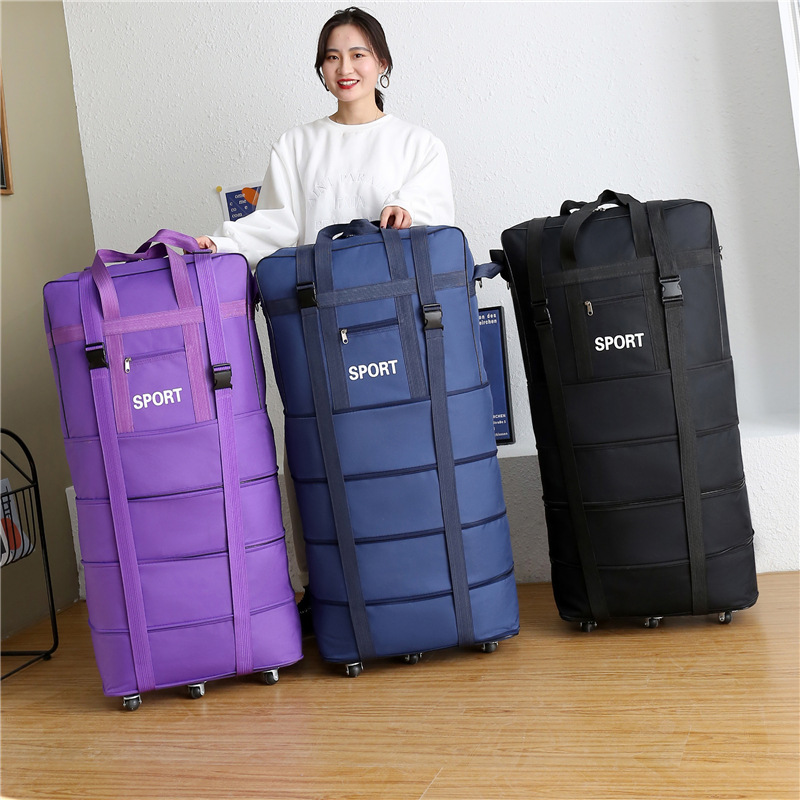 158 Airlines Consignment Bag Folding Work Luggage Bag Large Capacity Oversized Men's Backpack Storage Bag Duffel Bag with Wheels