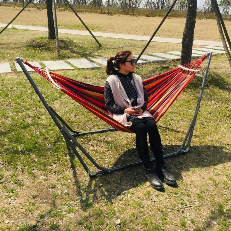 Складная подставка для гамака на внутреннем балконе, ленивая спальная колыбель, подвесная корзина для сетчатой ​​кровати для взрослых, модное домашнее кресло.