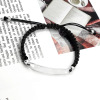 Woven glossy bracelet stainless steel engraved with letters, Amazon, simple and elegant design