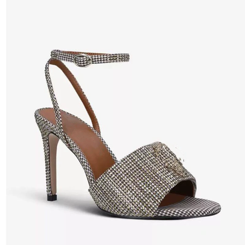 2025 Внешняя торговля Новая круглая голова на тонком каблуке на высоком каблуке