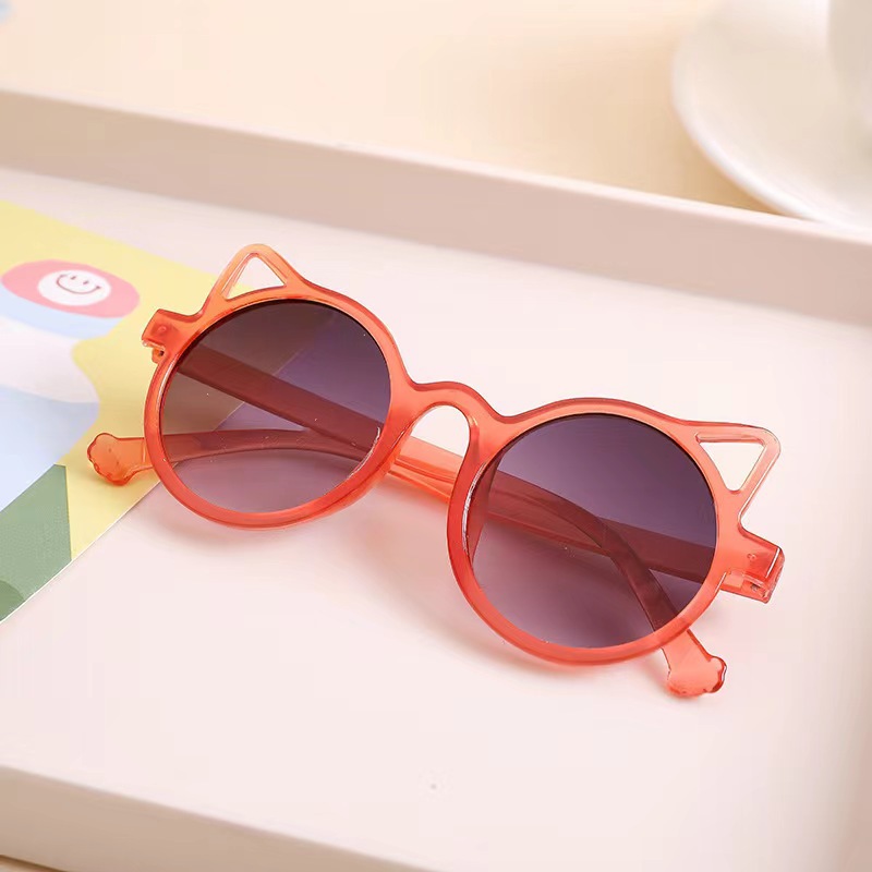 Gafas de sol infantiles con orejas de gato de PC, protección UV400, para viajes