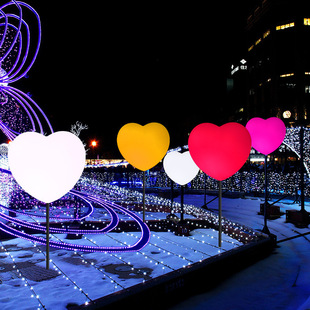 Glowing Heart Lamp Outdoor Waterproof Lawn Lamp Square Interactive Props Internet Celebrity Shopping Mall Street Atmosphere Landscape Heart Lamp