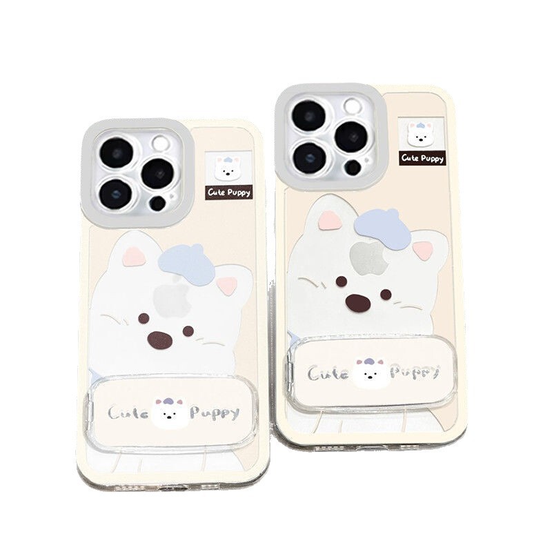 かわいいウエストハイランド子犬スタンド Apple 16 携帯電話ケース iphone15 保護カバー 14 オールインクルーシブ 13 ソフトケースに適しています|undefined