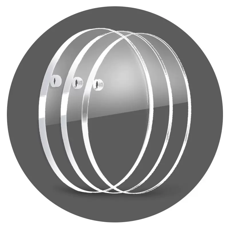 跨境空白咕卡片透明亚克力圆盘手工圆形毛胚钥匙扣片装饰DIY挂件