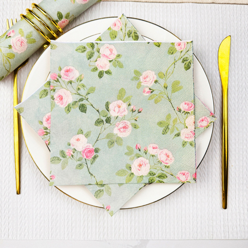 Spring Four-Sided Flower Printed Napkin Cross-Border Foreign Trade Kitchen Table Decoration Square Napkin Double-Layer Square Napkin Paper Spring Four-Sided Flower Printed Napkin Cross-Border Foreign Trade Kitchen Table Decoration Square Napkin Double-Layer Square Napkin Paper