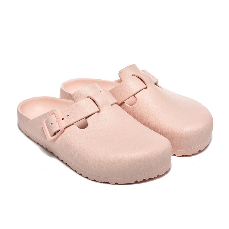 New EVA Flats Slippers for Outer Wear Flat Shoes Double Buckle EVA Sandals Waterproof Non-slip Ultra-light Beach Slippers Couple Shoes