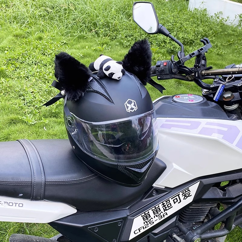 Helmet Decoration Cute Plush Versatile Motorcycle Helmet Ears