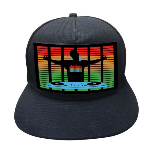 LED illuminated hat, cool sound-controlled hip-hop baseball cap, street dance performance, bar, nightclub, rave duckbill cap
