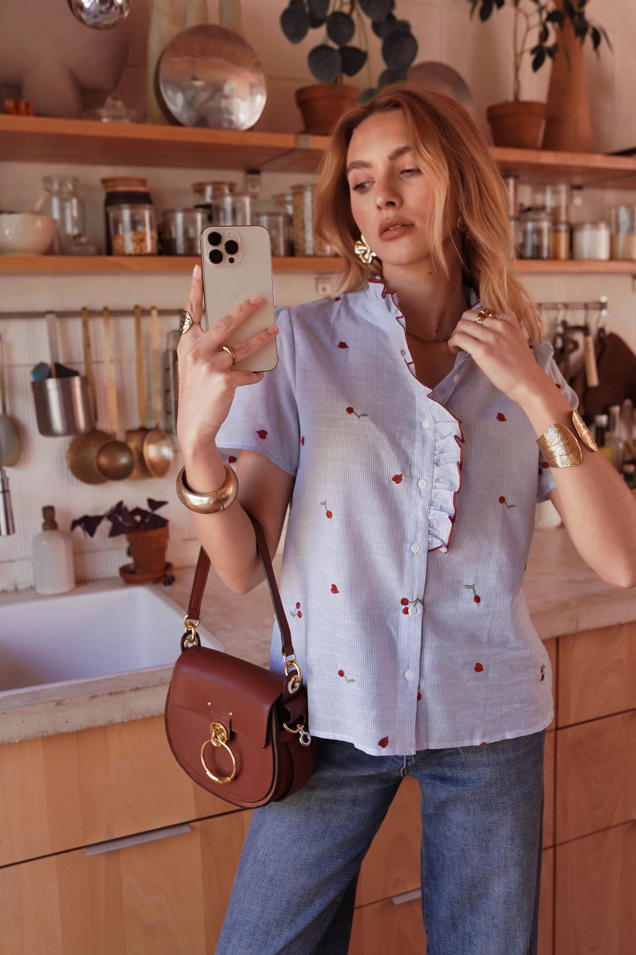 Europa y América comercio exterior de mujeres camisa a rayas de estilo francés de verano nuevo cordón de hormigueo collar camisa de manga corta image 8