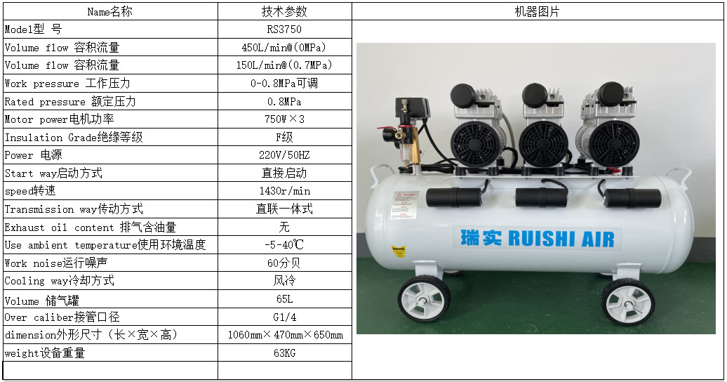 Box-Type Oil-Free Air Compressor 550*2 Oil-Free Air Pump Variable Frequency Dual-Core Pump Compressor Air Pump Marine Compressor