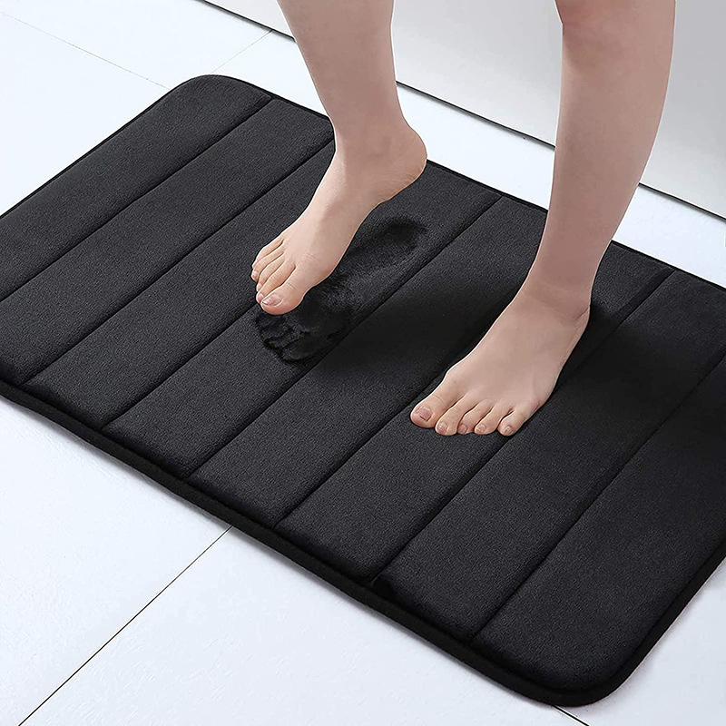 Junxi Memory Cotton Quilted Straight Floor Mat Bathroom Door Carpet Household Machine Washable Bathroom Absorbent Mat
