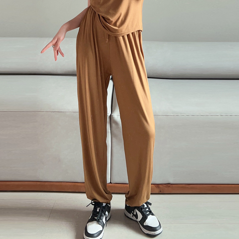 Spring and Summer Korean Style Modal Casual Pants Women's Loose Pants Solid Color Thin Wide Leg Pants Small Leg Pants Large Size