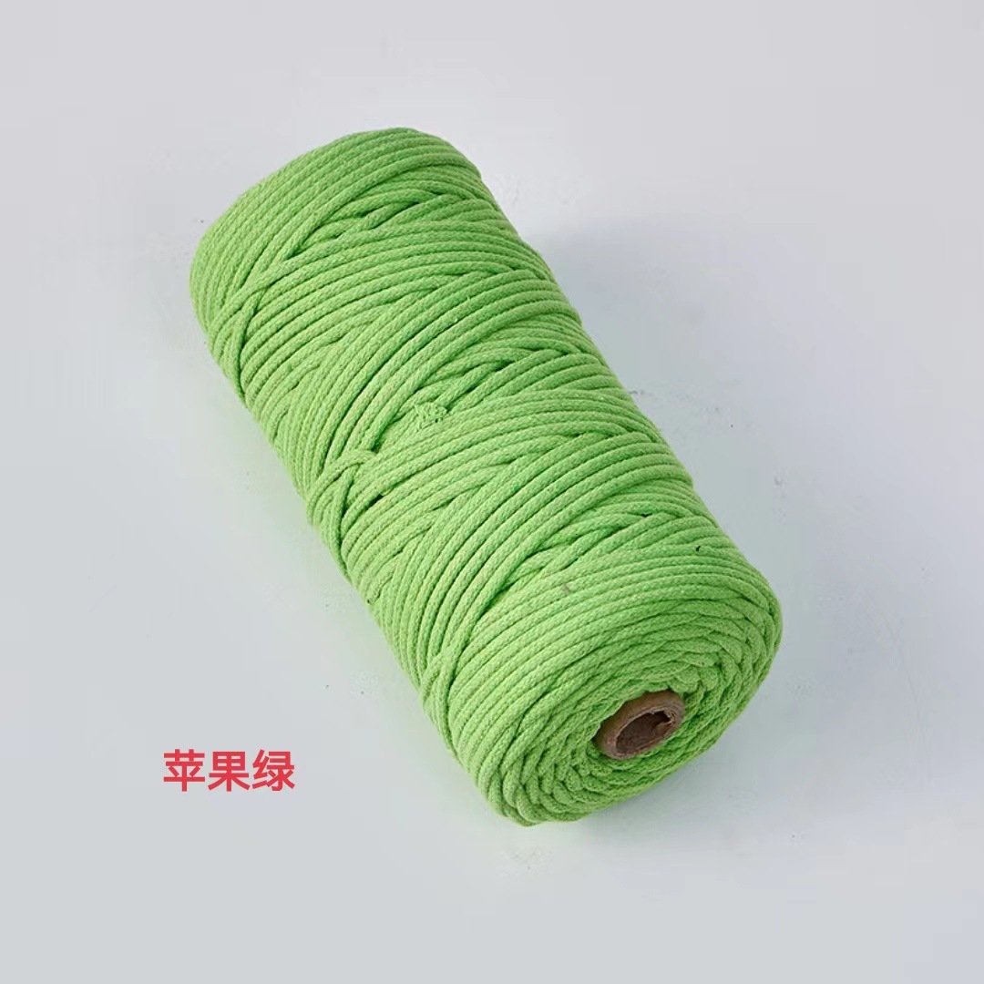 Cuerda de algodón con núcleo de color de 4mm, cuerda de nudo, pulsera de cuerda tejida a mano, cuerda de algodón, cuerda de tapiz, funda de botella creativa, cuerda decorativa