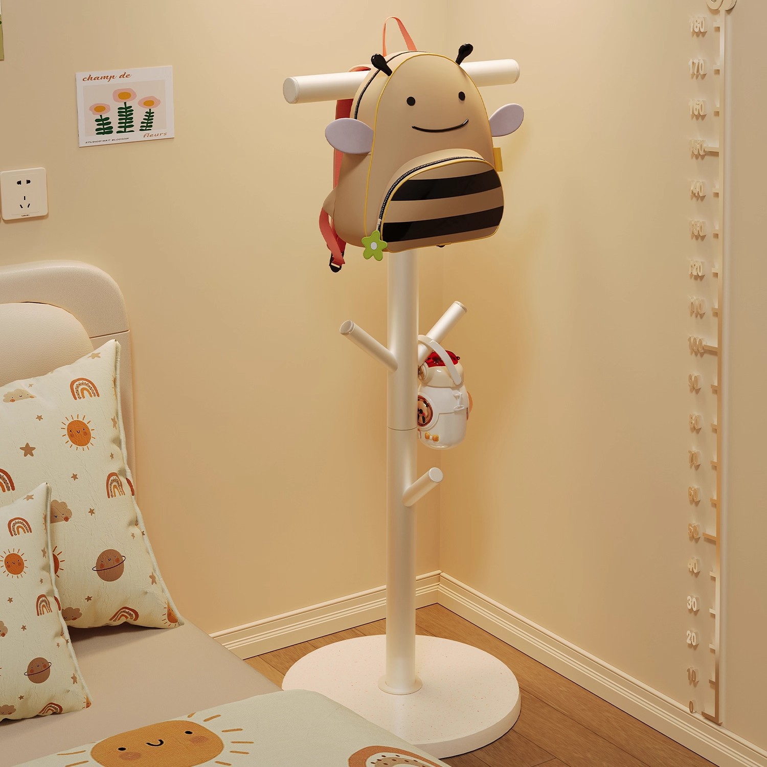 Children's Coat Rack, Floor-Standing Bedroom Bag Rack, Household Bag Rack, Vertical Clothes Rack, Living Room Simple Storage Rack