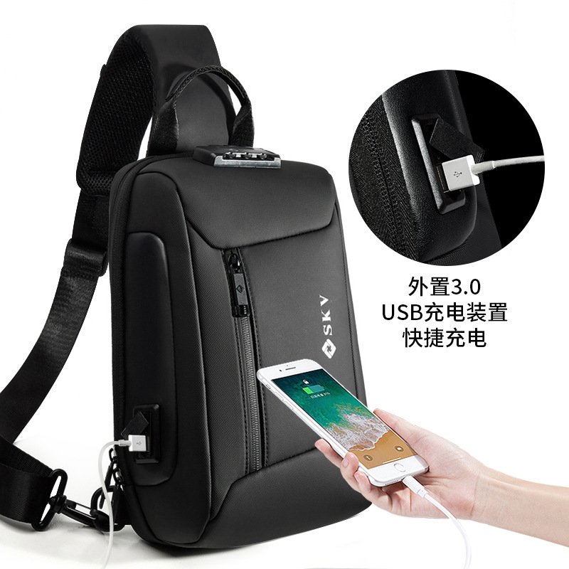 LOGO定制生产新款男士胸包小包防盗高品质源头工厂低起订量