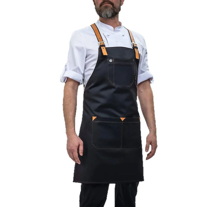 Transfronterizo Amazon delantal de lona grueso logo personalizado Hotpot cocina de café delantal de ropa de trabajo de restauración delantal