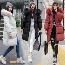 外贸羽绒棉服女中长款面包服大毛领棉袄2025新款韩版加厚棉衣外套