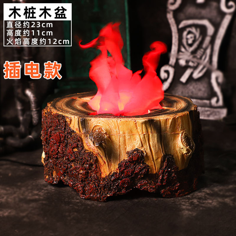 ハロウィーンシミュレーション火炎ランプ電子ストーブレトロ装飾品お化け屋敷ウェディングキャンプファイヤー道具電子火鉢ランプ|undefined