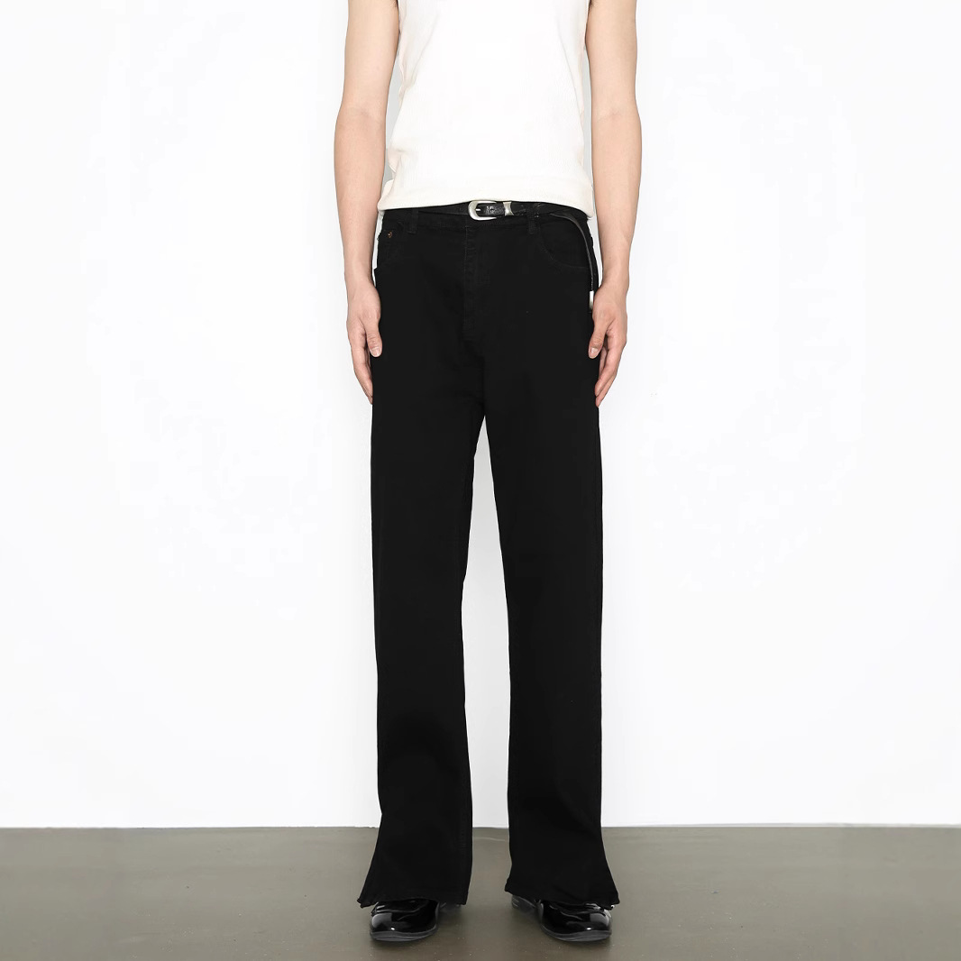Men's Clothing Black Stretch Slim Fit Jeans For Men Loose Fit Versatile Basic Style Slimming Long Pants American High Street Denim_mkmklike.com